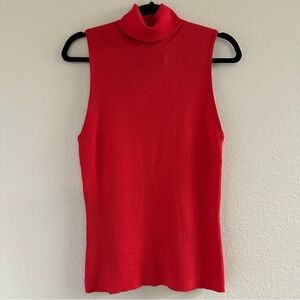 Anne Klein Knit Sleeveless Turtleneck Ribbed Top